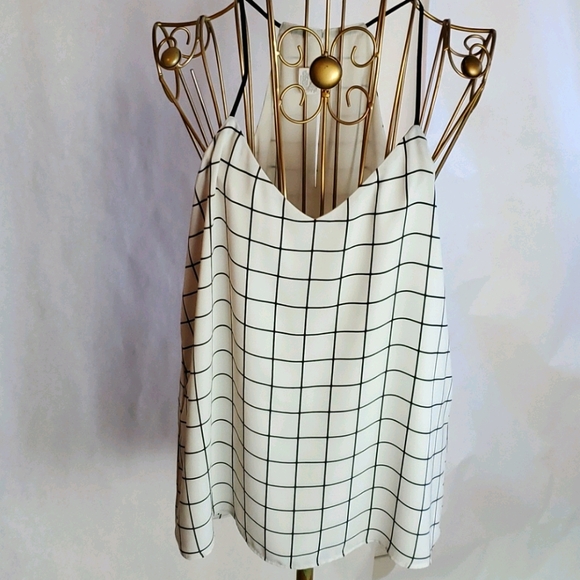 Express Tops - Express Black&Cream Geo Look Cami S